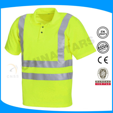 high visibility safety yellow polo shirt